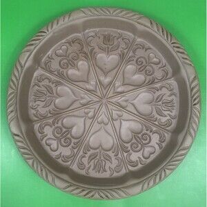Hartstone USA The Shortbread Mold Hearts & Tulips Vintage 10" Stoneware Press